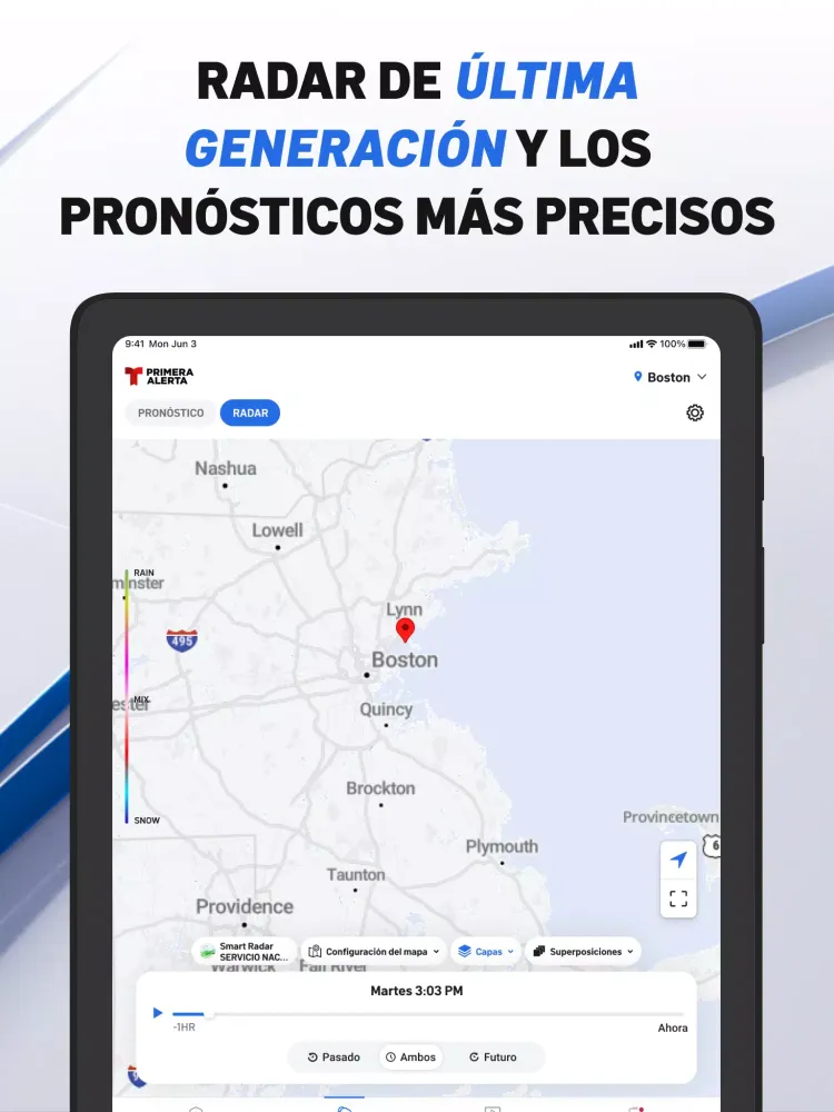 Capturas de tela do Telemundo Nueva Inglaterra