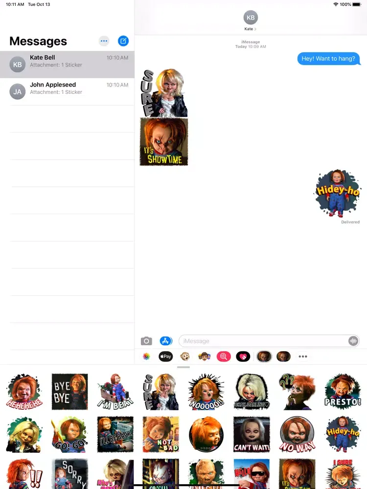 Capturas de tela do Chucky Stickers iPad 