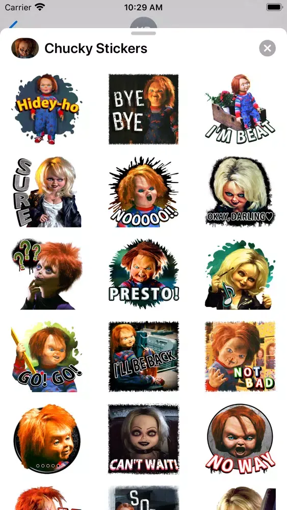 Capturas de tela do Chucky Stickers