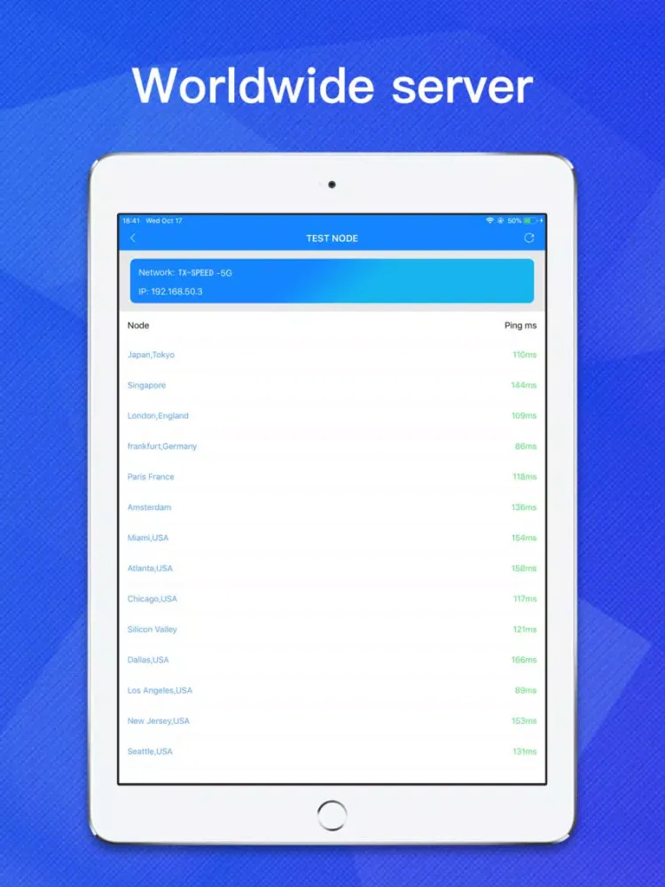Zrzuty ekranu TX - NetWork Speed Test iPad 