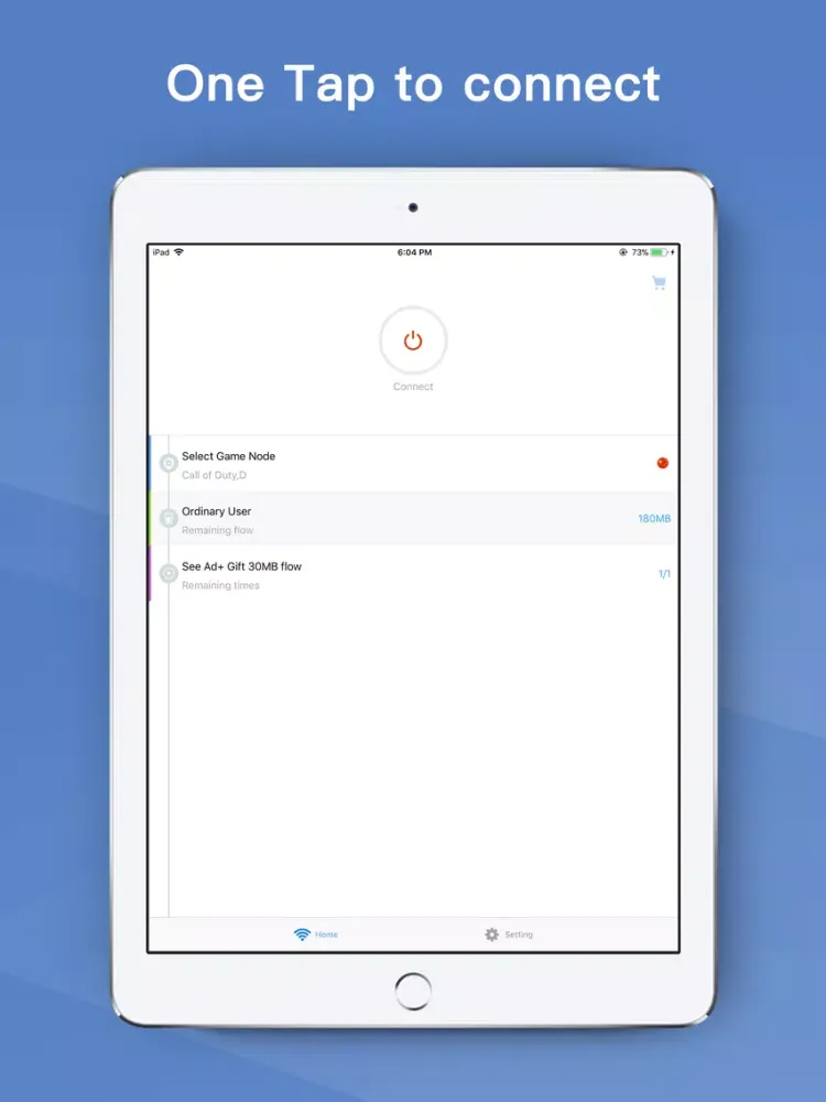 Ảnh chụp màn hình của AirGo Game Accelerator iPad 