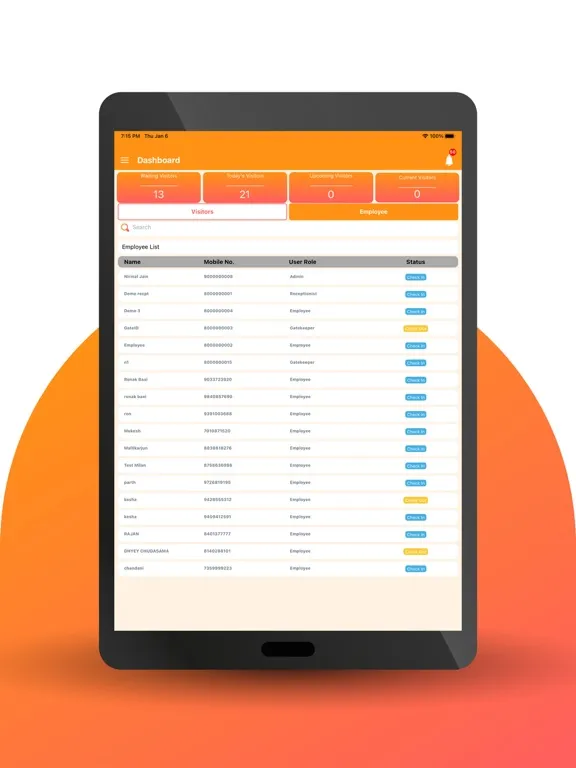 VizMan - Visitor Management iPad  Screenshots