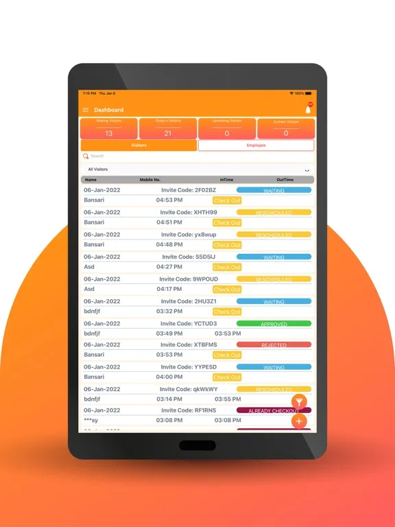 VizMan - Visitor Management iPad  Screenshots