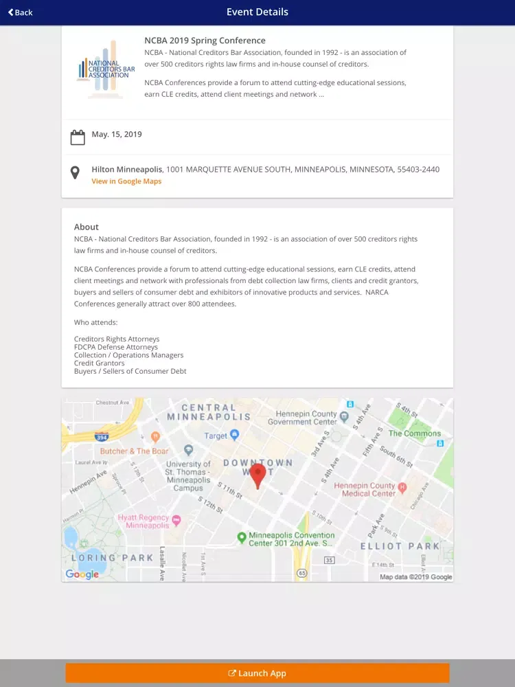 NCBA Conferences iPad 应用截图