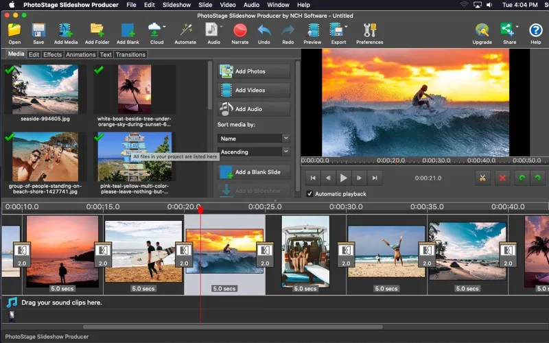 Tangkapan layar PhotoStage Slideshow Producer