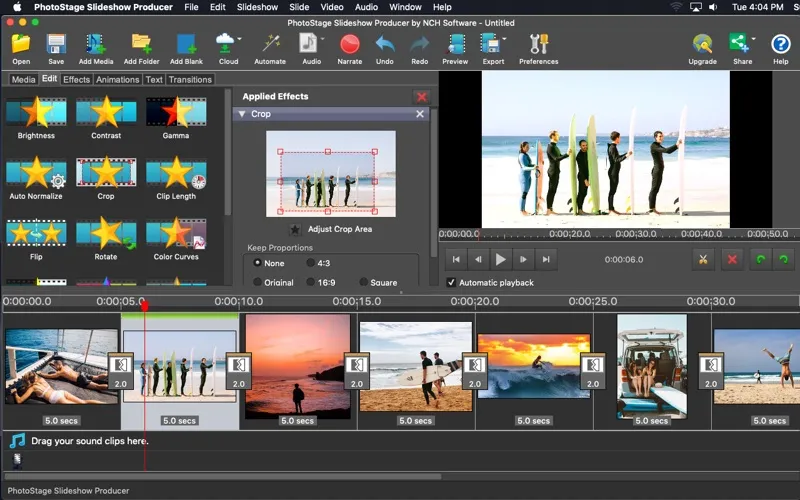 Tangkapan layar PhotoStage Slideshow Producer