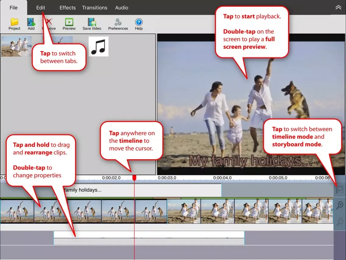 VideoPad Master's Edition iPad  Screenshots