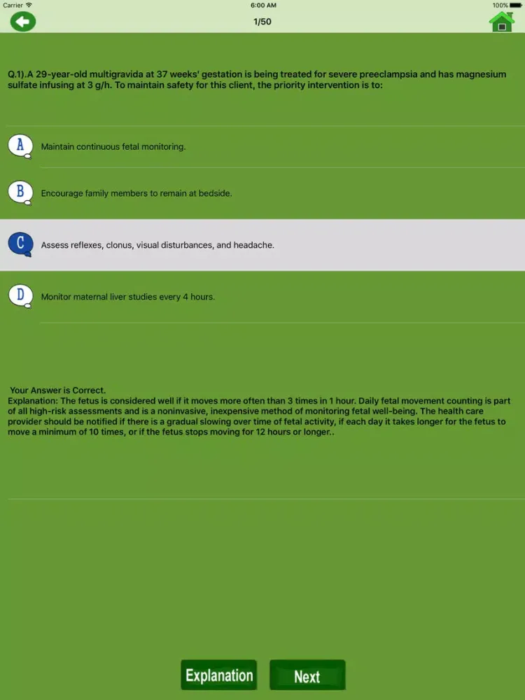 ภาพหน้าจอของ NCLEX-RN Practice Exam iPad 
