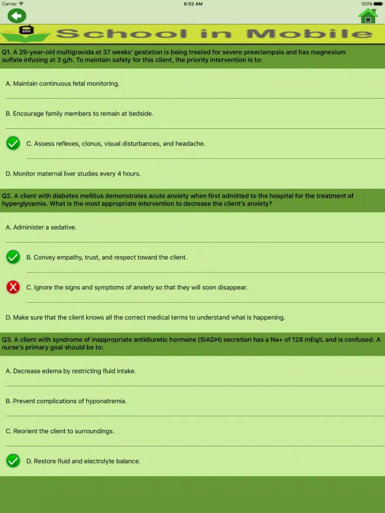 ภาพหน้าจอของ NCLEX-RN Practice Exam iPad 