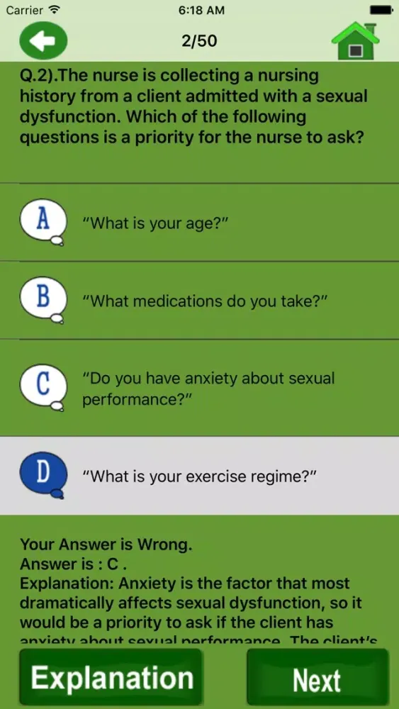 ภาพหน้าจอของ NCLEX-RN Practice Exam