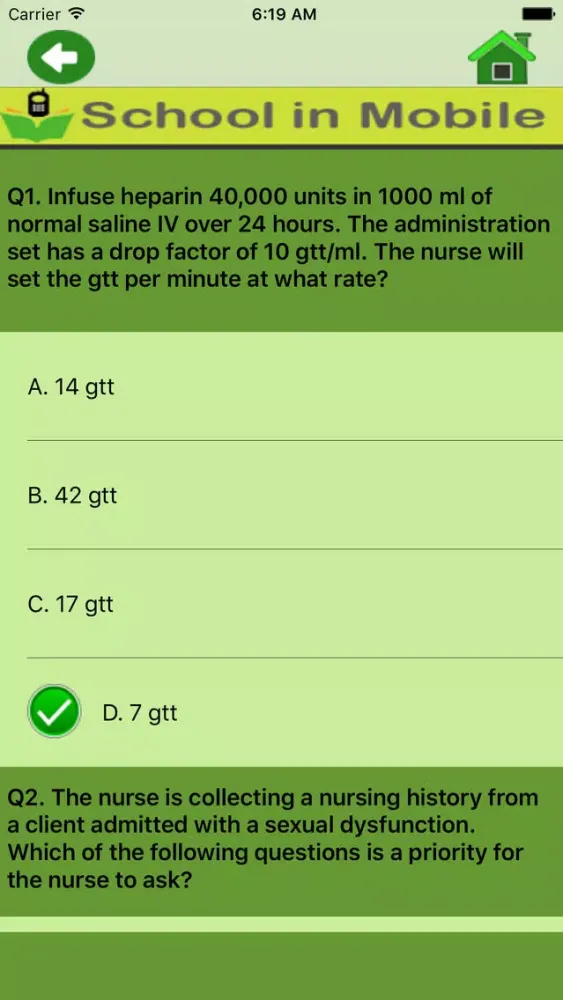 ภาพหน้าจอของ NCLEX-RN Practice Exam