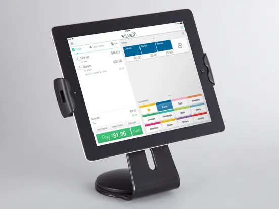 ภาพหน้าจอของ NCR Silver Point-of-Sale (POS) iPad 