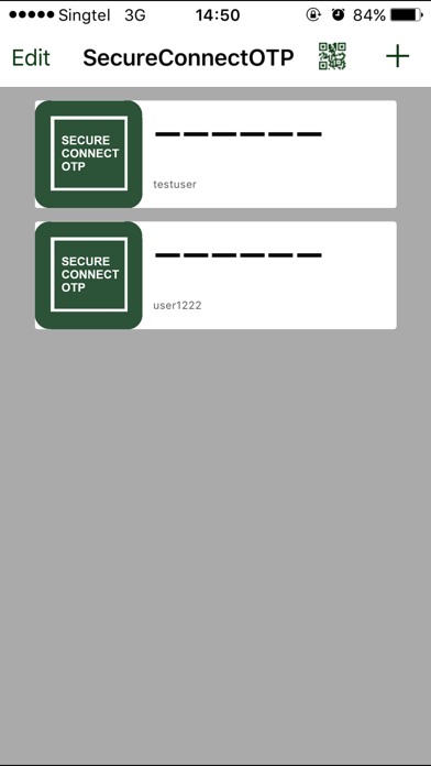 Capturas de tela do SecureConnect OTP