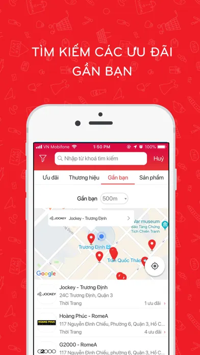 Tangkapan layar Shopiness: Hoàn tiền, Giảm Giá