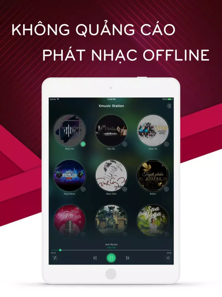 Ảnh chụp màn hình của Xmusic Station iPad 