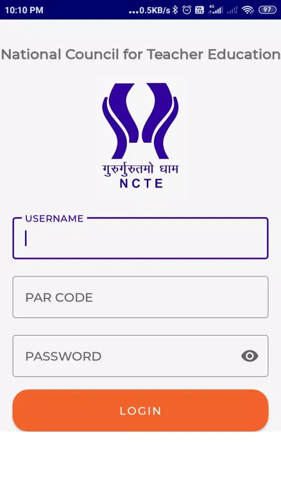 Tangkapan skrin NCTE-PAR APP