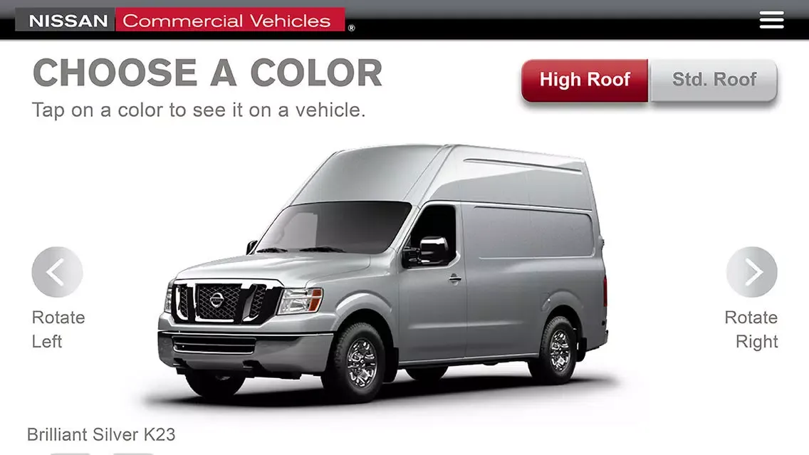 Captures d'écran de Nissan Commercial Vehicles Showroom app