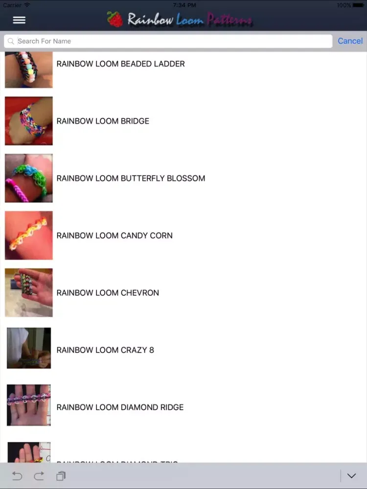 Rainbow Loom Patterns iPad  स्क्रीनशॉट
