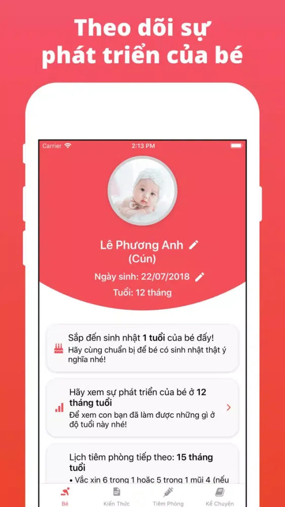 Tangkapan skrin Baby Care - Chăm Sóc Bé Yêu