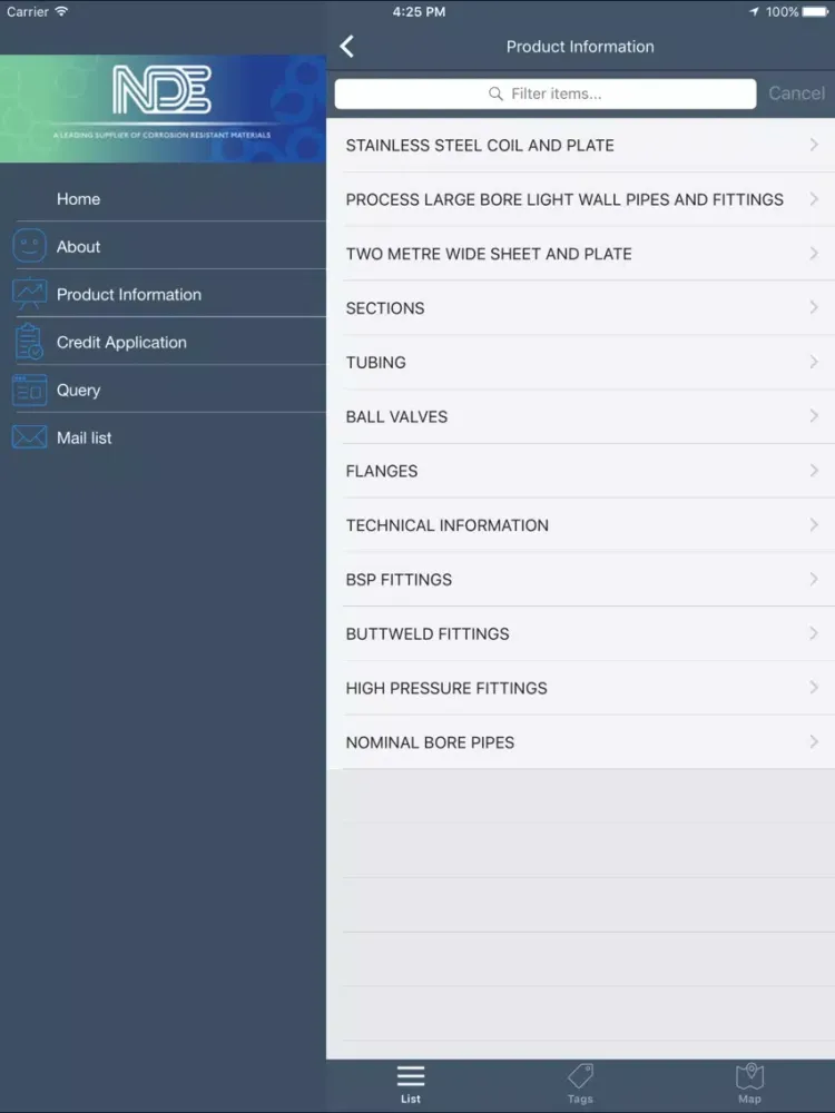 Zrzuty ekranu NDE iPad 