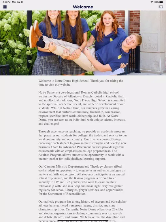 صور Notre Dame High School, Easton iPad 