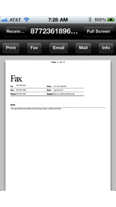 Zrzuty ekranu Faxing for iPhone