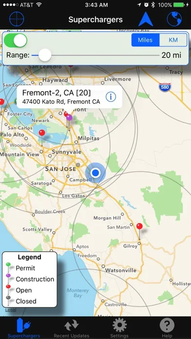 Screenshot di Superchargers For Tesla