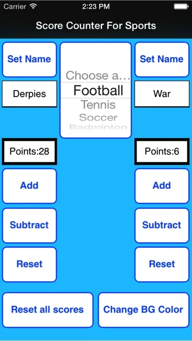 Capturas de tela do Score Counter For Sports