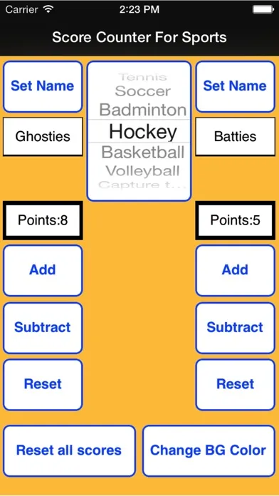 Capturas de tela do Score Counter For Sports