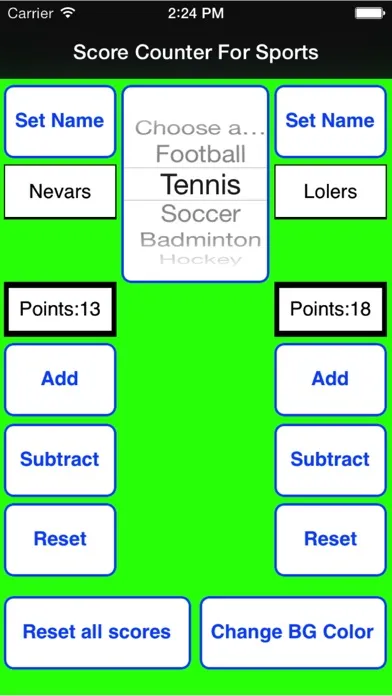Capturas de tela do Score Counter For Sports