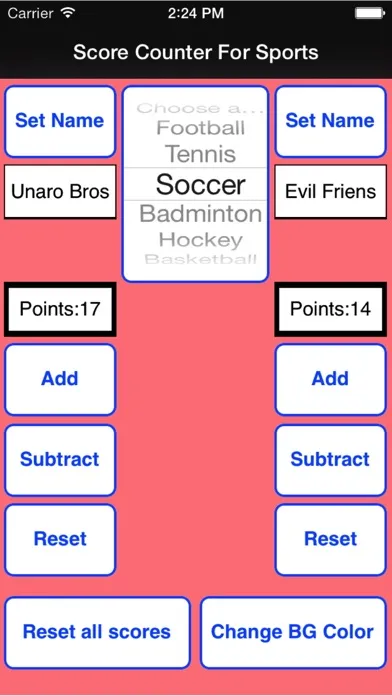 Capturas de tela do Score Counter For Sports