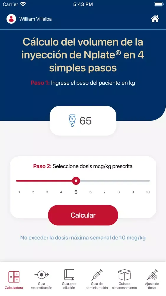 Capturas de tela do Amgen NDosis