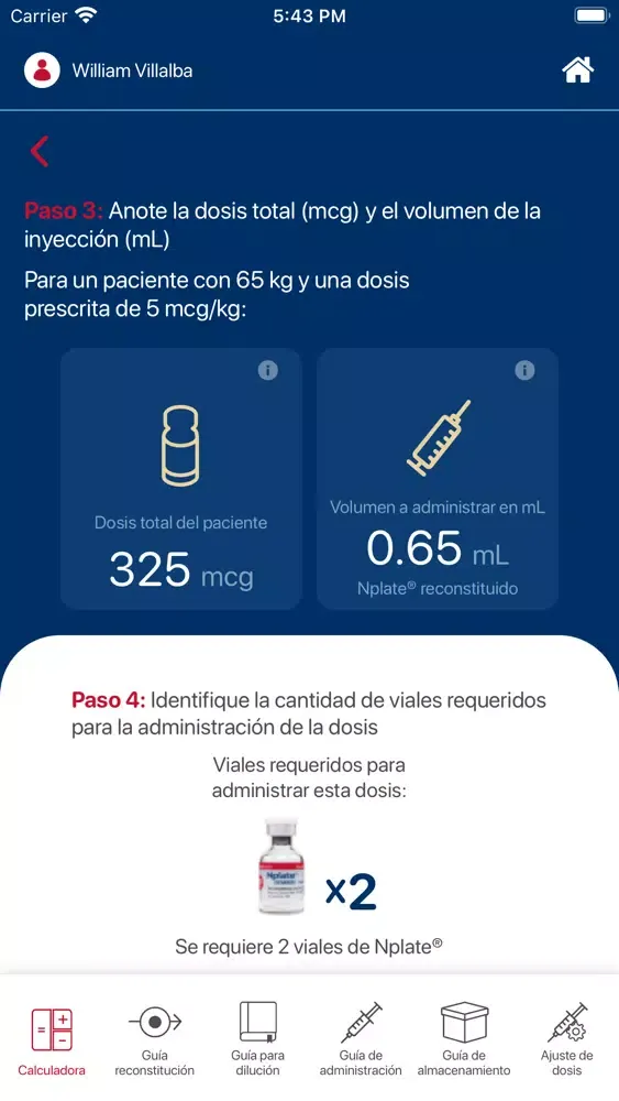 Capturas de tela do Amgen NDosis