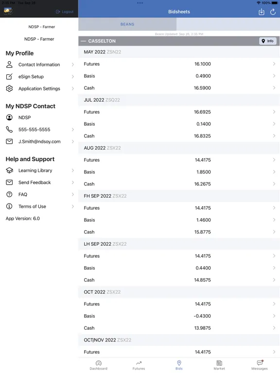 Tangkapan layar NDSP Mobile iPad 
