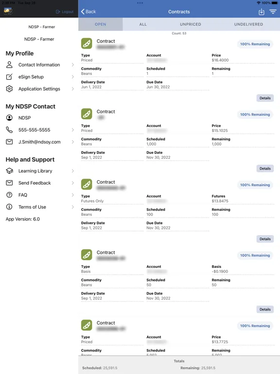 Tangkapan layar NDSP Mobile iPad 