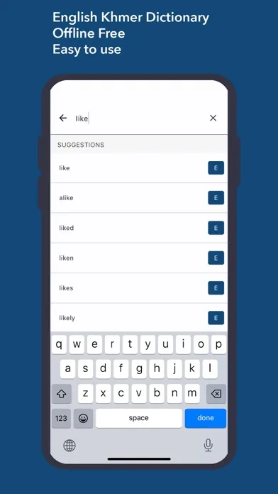 Zrzuty ekranu English Khmer Dict