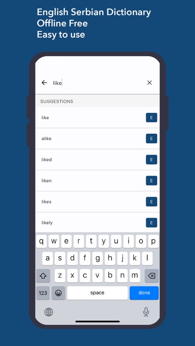 Tangkapan layar Dictionary English Serbian
