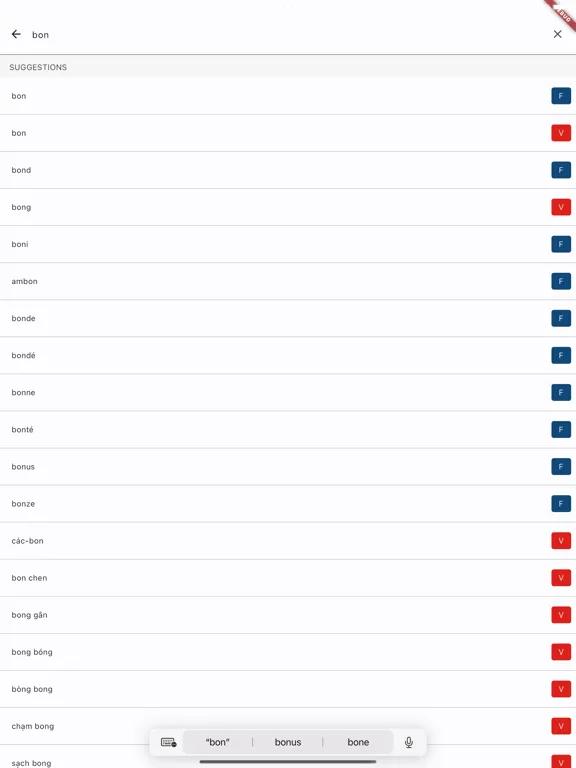 Dictionary French Vietnamese iPad  Screenshots