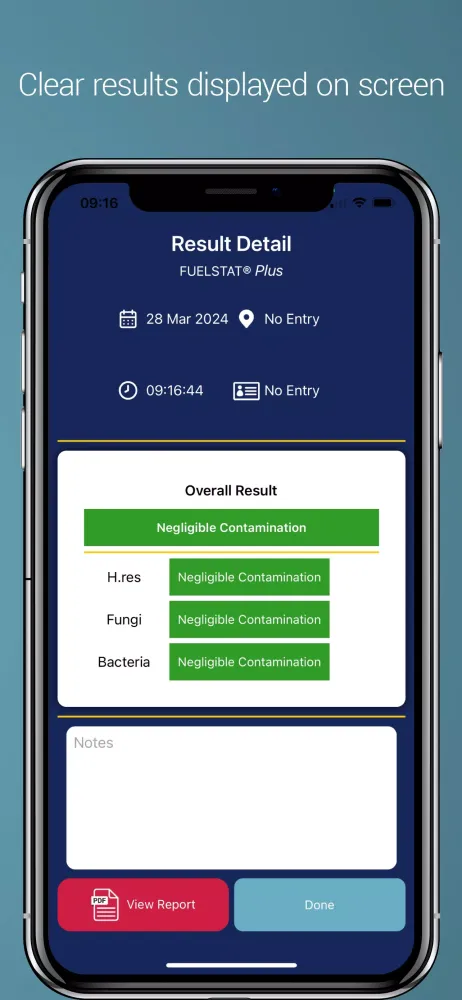 Tangkapan layar FUELSTAT Result