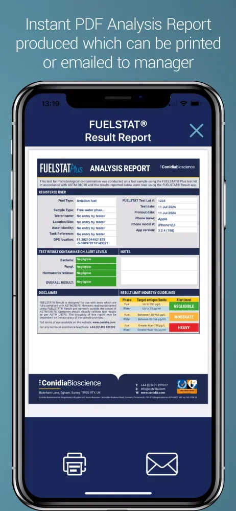 Tangkapan layar FUELSTAT Result