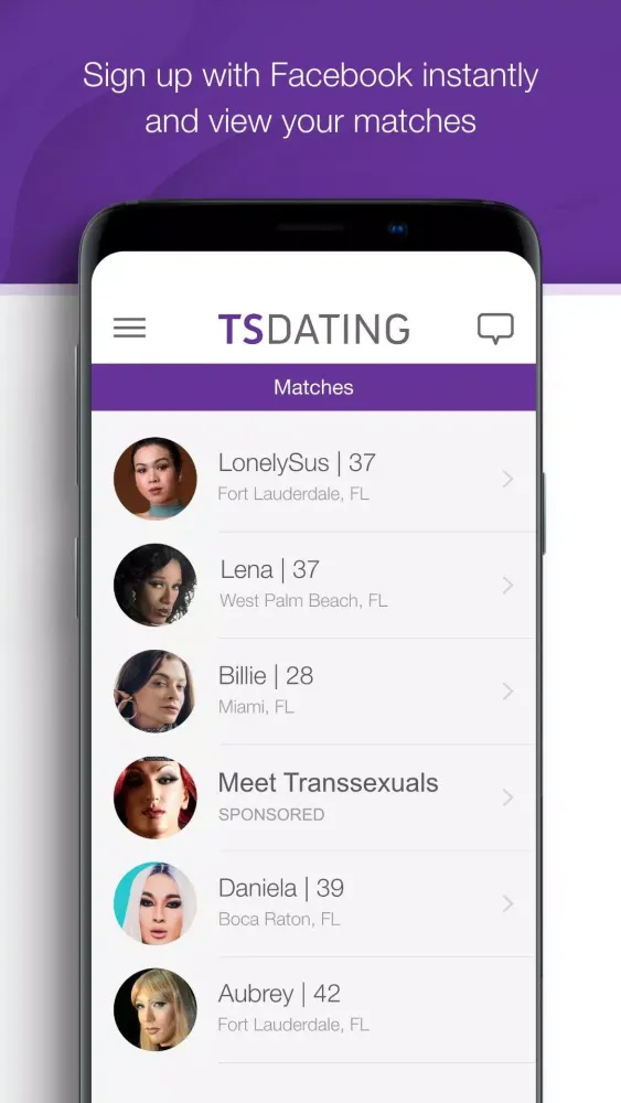 Captures d'écran de TS Dating