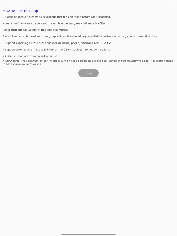Near By Lead Extractor iPad  스크린샷
