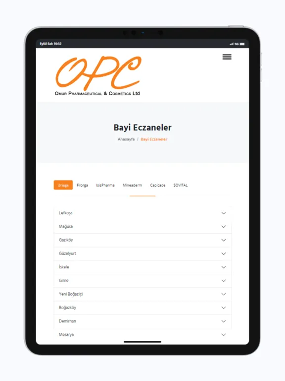 Ảnh chụp màn hình của OmurPharma iPad 