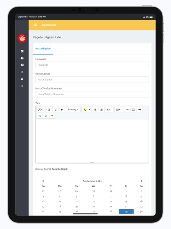 Ảnh chụp màn hình của OmurPharma iPad 