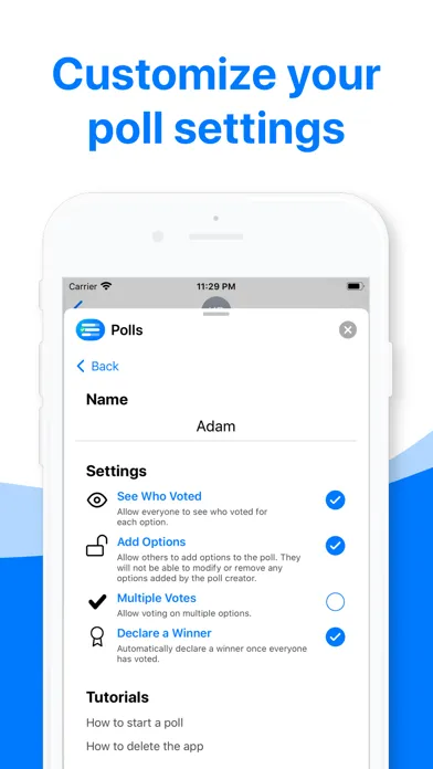 Polls for iMessage 스크린샷