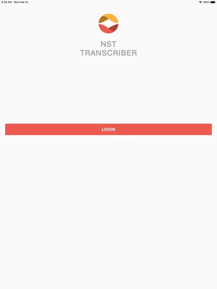 ภาพหน้าจอของ Transcriber NST iPad 