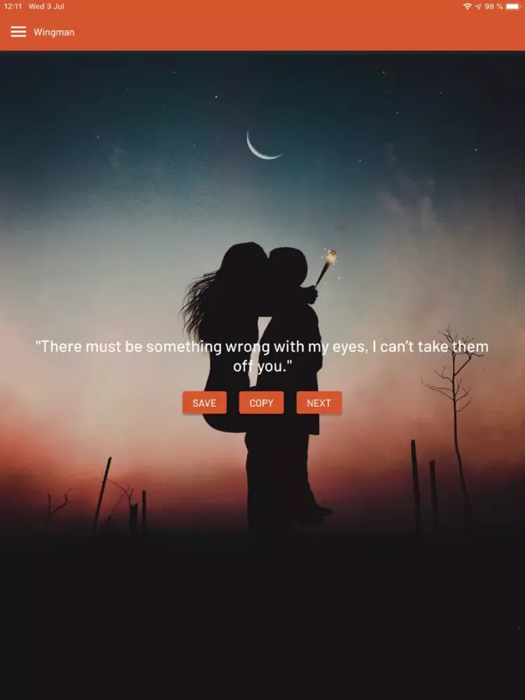 Wingman - Pick Up Lines iPad  Screenshots