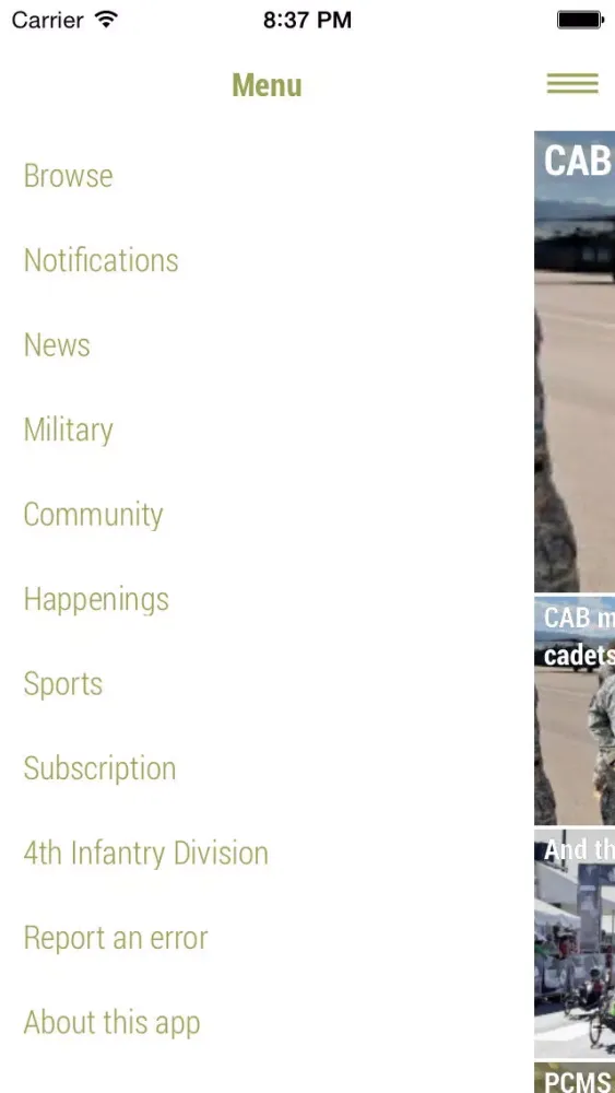 Captures d'écran de Fort Carson Mountaineer Mobile