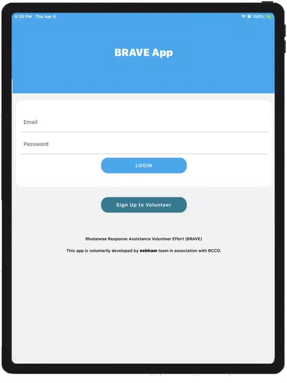 Tangkapan skrin BRAVE Project iPad 