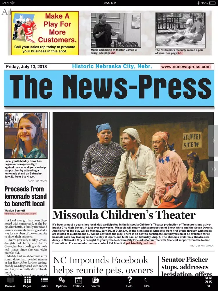 Capturas de pantalla de Nebraska City News-Press iPad 